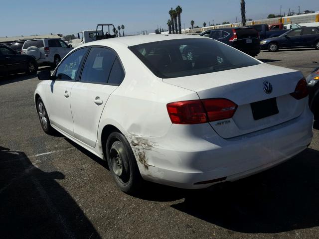 3VW2K7AJXBM391030 - 2011 VOLKSWAGEN JETTA BASE Սպիտակ լուսանկար 3