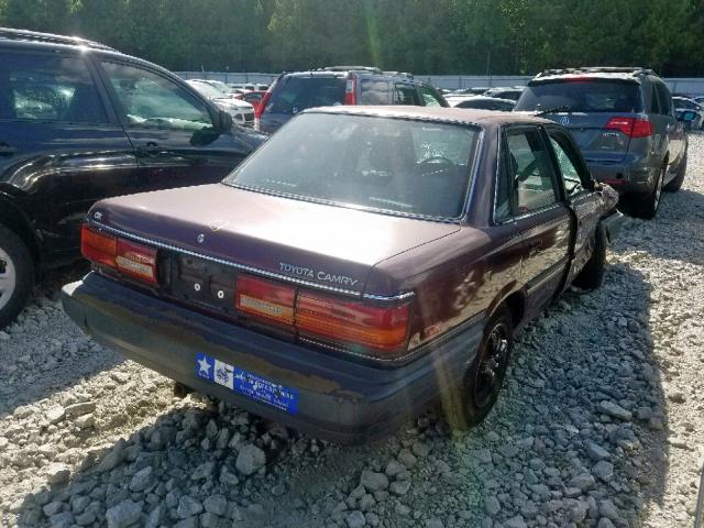 4T1SV21E2LU235296 - 1990 TOYOTA CAMRY DLX მუქწითელი ფოტო 4
