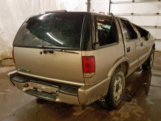 1GNDT13X24K111836 - 2004 CHEVROLET BLAZER TAN photo 4