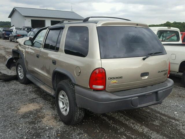 1D4HS38N63F559992 - 2003 DODGE DURANGO SP BEIGE photo 3