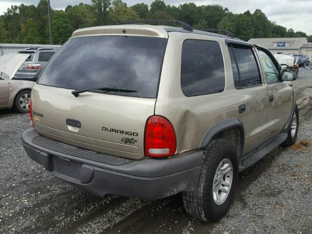 1D4HS38N63F559992 - 2003 DODGE DURANGO SP BEIGE photo 4