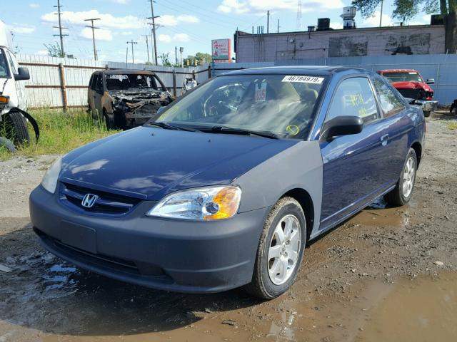 1HGEM22923L026735 - 2003 HONDA CIVIC EX BLUE photo 2