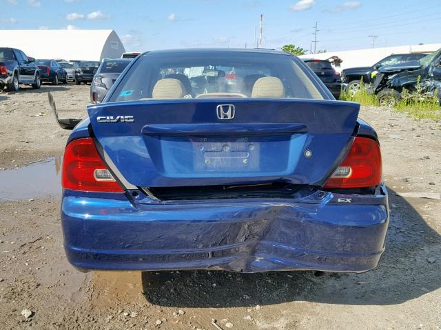 1HGEM22923L026735 - 2003 HONDA CIVIC EX BLUE photo 9