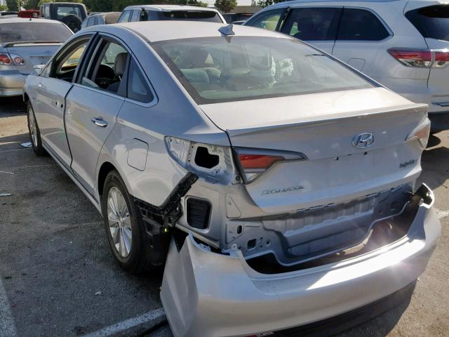 KMHE24L15GA013788 - 2016 HYUNDAI SONATA HYB SILVER photo 3