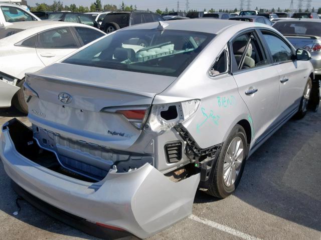 KMHE24L15GA013788 - 2016 HYUNDAI SONATA HYB SILVER photo 4