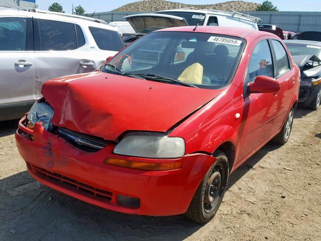 KL1TD56666B557039 - 2006 CHEVROLET AVEO BASE Қызыл фото 2