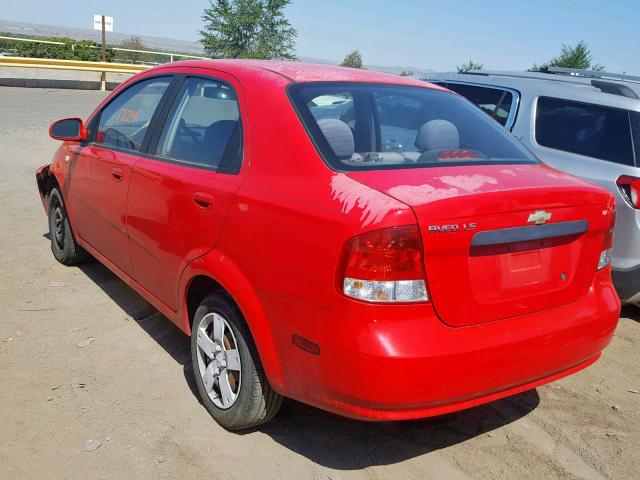 KL1TD56666B557039 - 2006 CHEVROLET AVEO BASE Қызыл фото 3