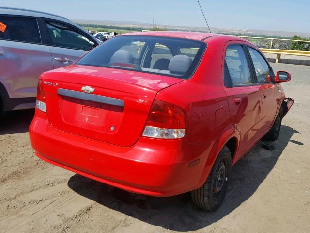 KL1TD56666B557039 - 2006 CHEVROLET AVEO BASE Қызыл фото 4