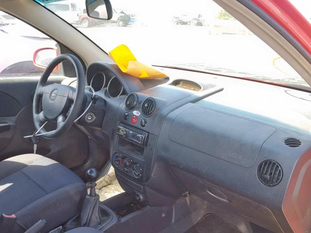 KL1TD56666B557039 - 2006 CHEVROLET AVEO BASE Қызыл фото 9
