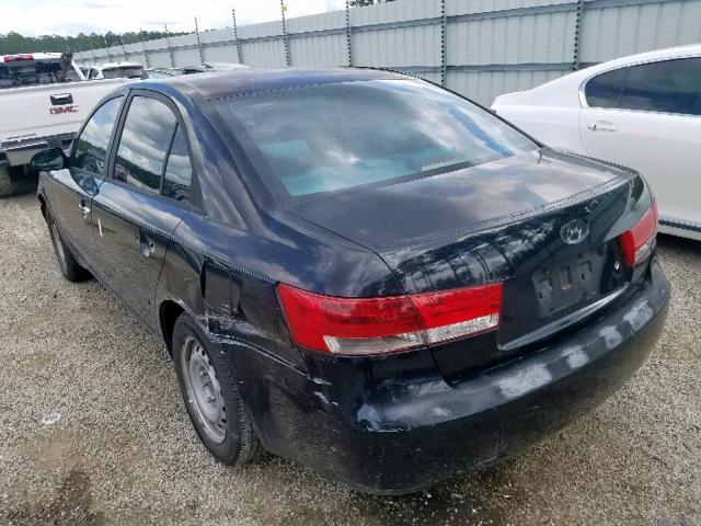 5NPET46C56H085614 - 2006 HYUNDAI SONATA GL BLACK photo 3