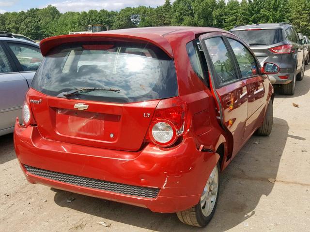 KL1TD66EX9B658781 - 2009 CHEVROLET AVEO LS RED photo 4