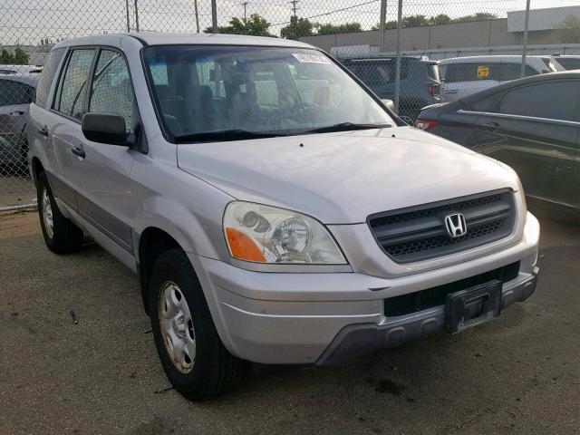 2HKYF18175H572987 - 2005 HONDA PILOT LX SILVER photo 1