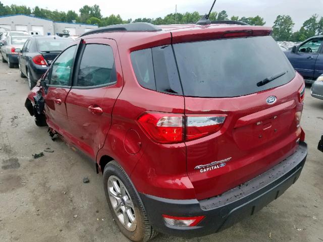 MAJ3S2GE6KC252315 - 2019 FORD ECOSPORT S RED photo 3