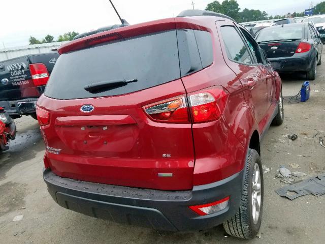 MAJ3S2GE6KC252315 - 2019 FORD ECOSPORT S RED photo 4