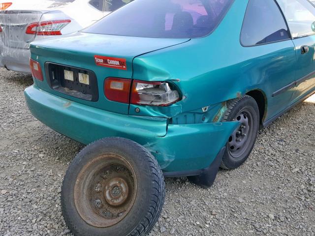 2HGEJ2223RH003658 - 1994 HONDA CIVIC DX GREEN photo 9