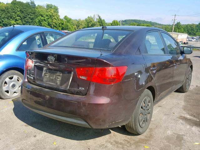 KNAFU4A26B5450874 - 2011 KIA FORTE EX BURGUNDY photo 4