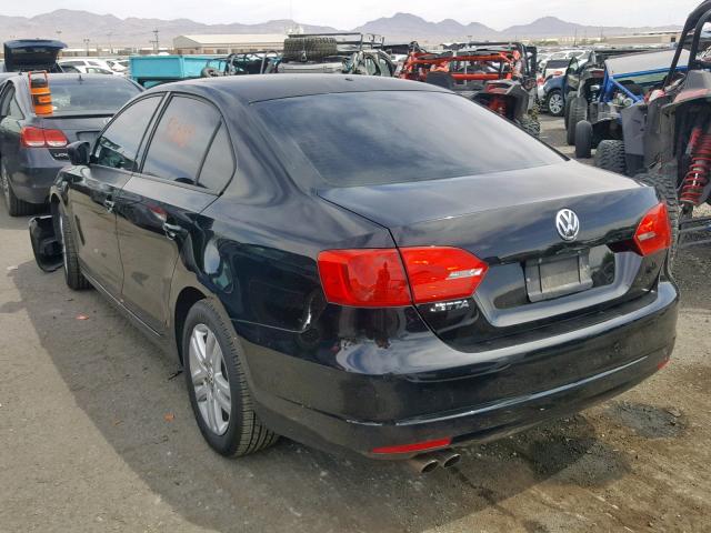 3VW2K7AJ1BM058473 - 2011 VOLKSWAGEN JETTA BASE BLACK photo 3