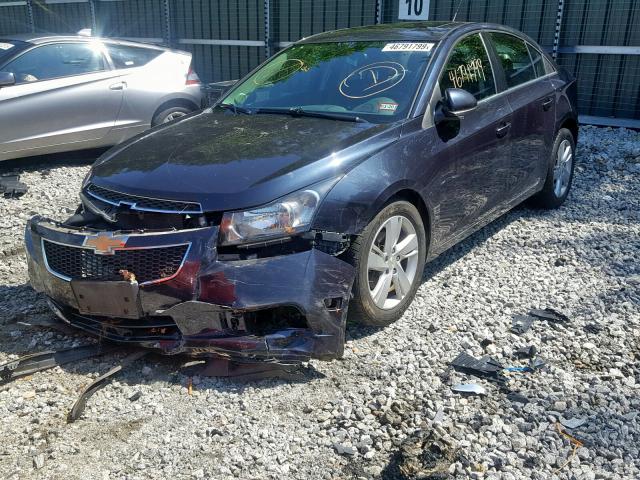 1G1P75SZXE7472393 - 2014 CHEVROLET CRUZE BLUE photo 2