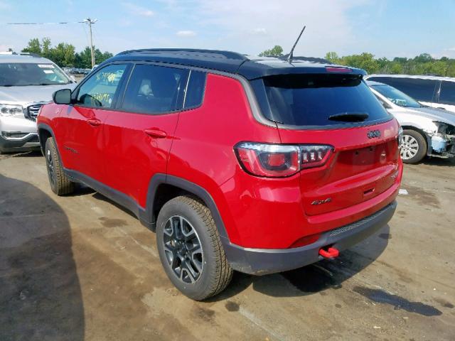 3C4NJDDB6KT669174 - 2019 JEEP COMPASS TR RED photo 3