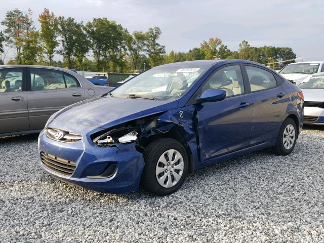 KMHCT4AE3GU049634 - 2016 HYUNDAI ACCENT SE BLUE photo 2