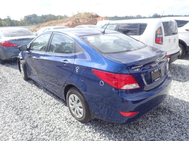 KMHCT4AE3GU049634 - 2016 HYUNDAI ACCENT SE BLUE photo 3