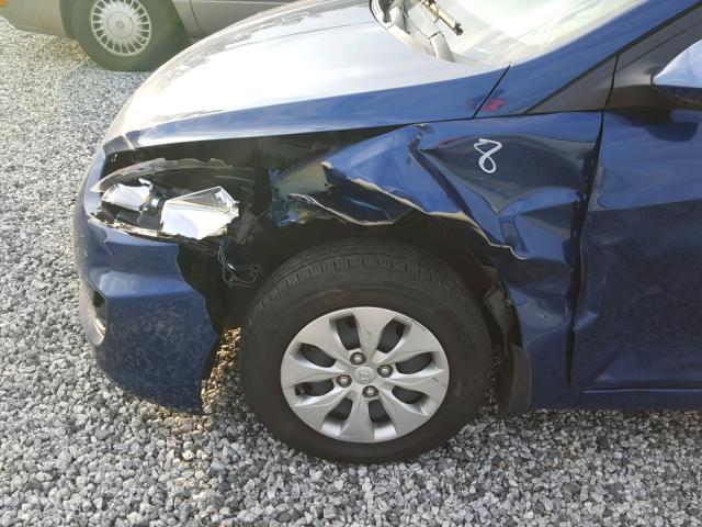 KMHCT4AE3GU049634 - 2016 HYUNDAI ACCENT SE BLUE photo 9