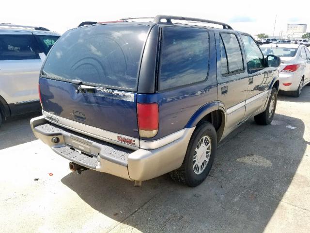 1GKDT13W712117230 - 2001 GMC JIMMY BLUE photo 4