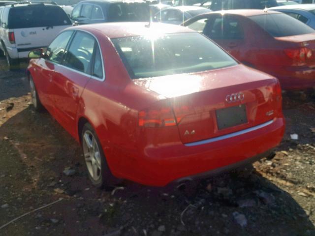 WAUDF78E47A029785 - 2007 AUDI A4 2.0T QU RED photo 3