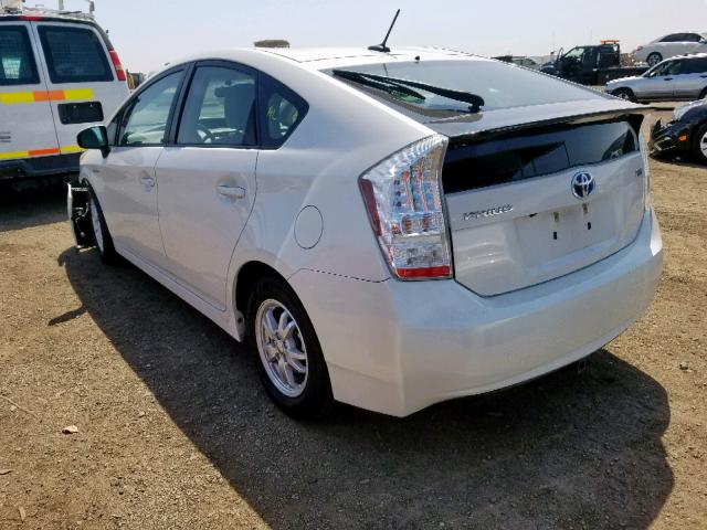 JTDKN3DU6A1312263 - 2010 TOYOTA PRIUS WHITE photo 3