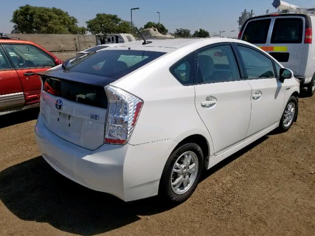 JTDKN3DU6A1312263 - 2010 TOYOTA PRIUS WHITE photo 4