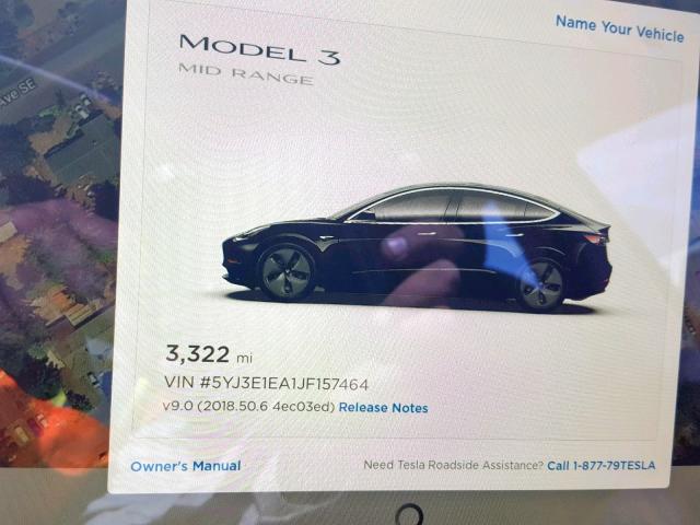 5YJ3E1EA1JF157464 - 2018 TESLA MODEL 3 BLACK photo 8