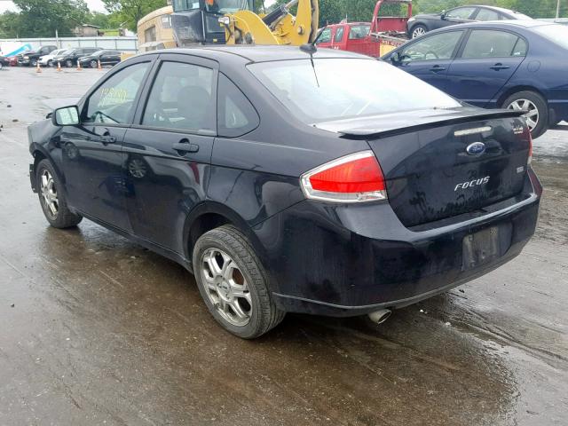 1FAHP36N69W187957 - 2009 FORD FOCUS SES BLACK photo 3