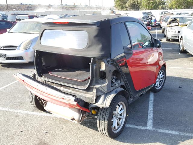 WMEEK31X09K238074 - 2009 SMART FORTWO PAS RED photo 4