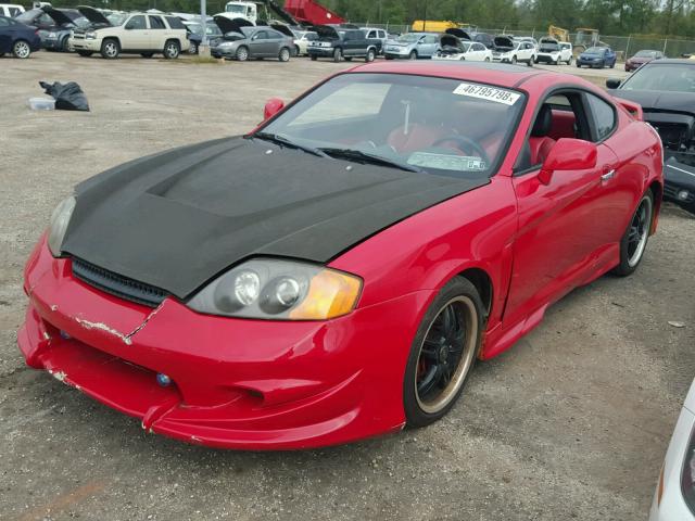 KMHHN65F53U013002 - 2003 HYUNDAI TIBURON GT RED photo 2