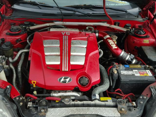 KMHHN65F53U013002 - 2003 HYUNDAI TIBURON GT RED photo 7