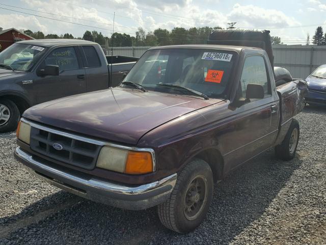 1FTCR10A5PTA03518 - 1993 FORD RANGER MAROON photo 2