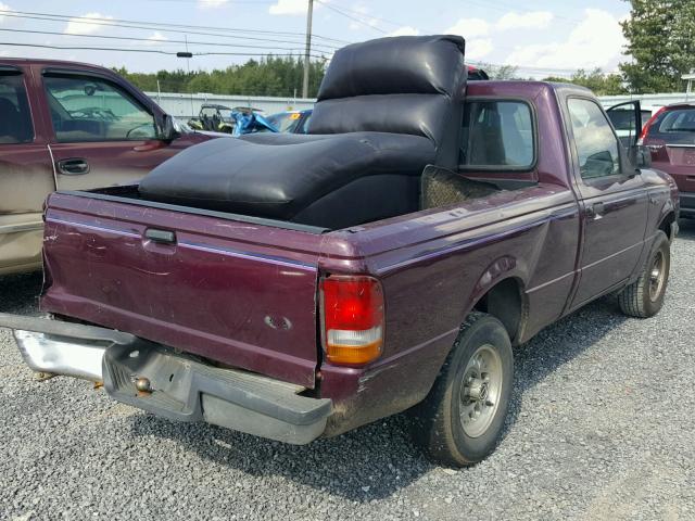 1FTCR10A5PTA03518 - 1993 FORD RANGER MAROON photo 4