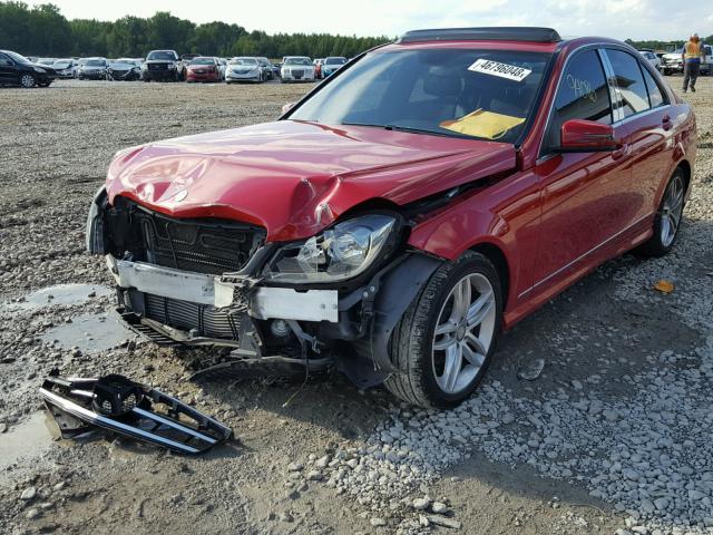 WDDGF4HB5EA962456 - 2014 MERCEDES-BENZ C 250 RED photo 2