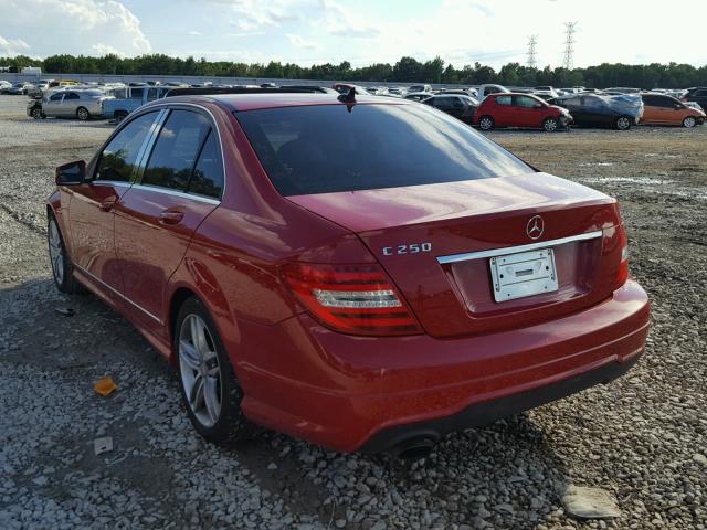 WDDGF4HB5EA962456 - 2014 MERCEDES-BENZ C 250 RED photo 3