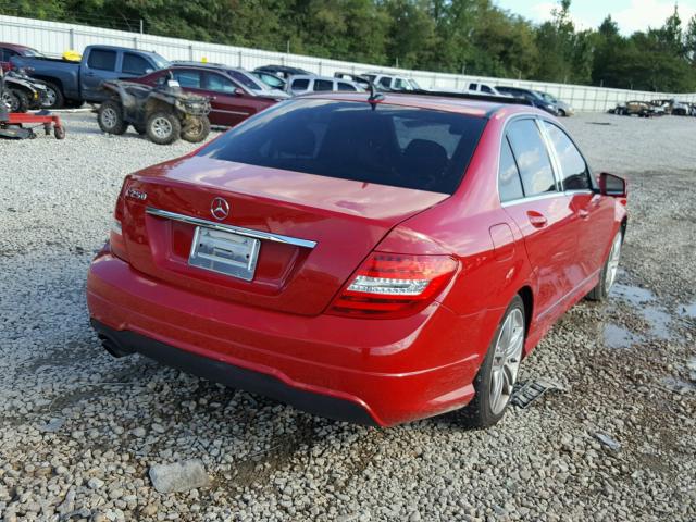 WDDGF4HB5EA962456 - 2014 MERCEDES-BENZ C 250 RED photo 4