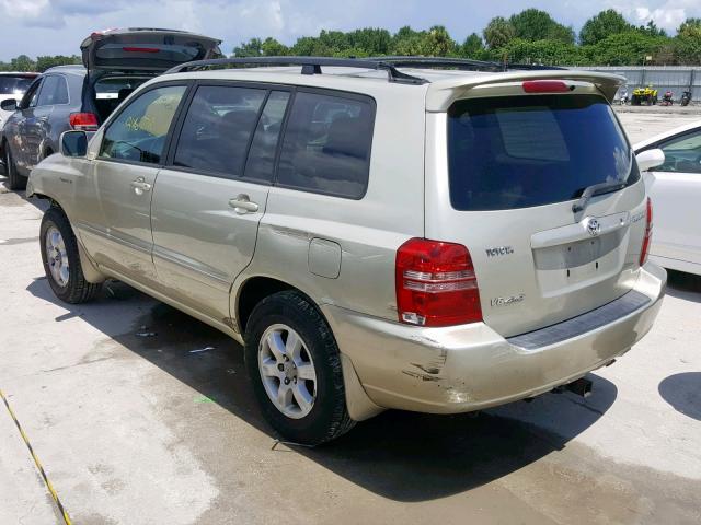 JTEHF21A130146413 - 2003 TOYOTA HIGHLANDER GOLD photo 3