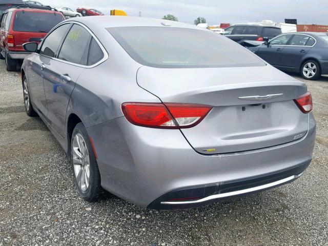 1C3CCCAB0FN604136 - 2015 CHRYSLER 200 LIMITE GRAY photo 3