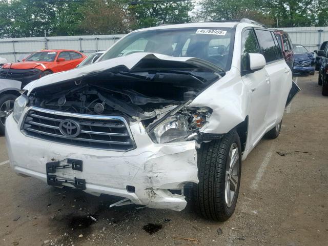 JTEES43A882096483 - 2008 TOYOTA HIGHLANDER WHITE photo 2