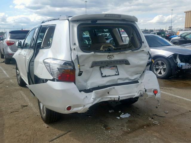 JTEES43A882096483 - 2008 TOYOTA HIGHLANDER WHITE photo 3