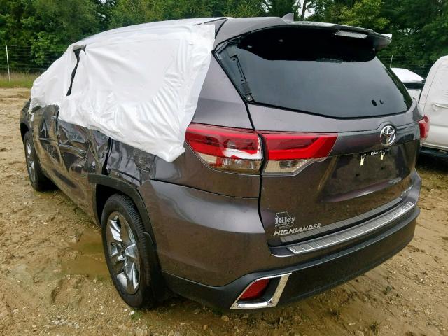 5TDDZRFH7KS948582 - 2019 TOYOTA HIGHLANDER GRAY photo 3