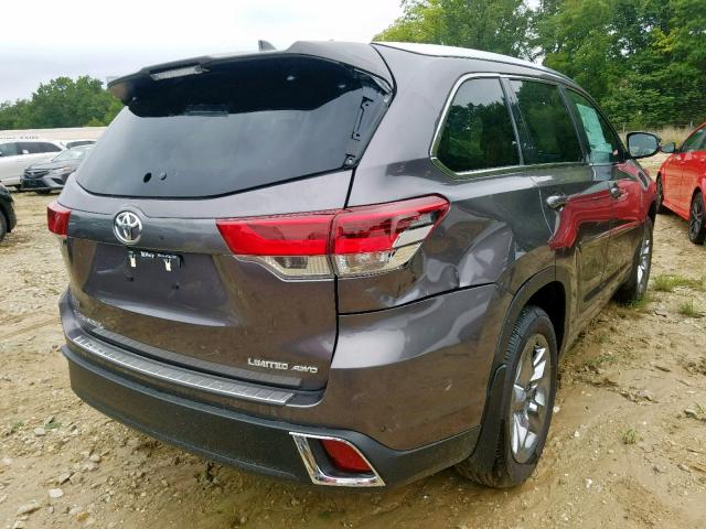 5TDDZRFH7KS948582 - 2019 TOYOTA HIGHLANDER GRAY photo 4