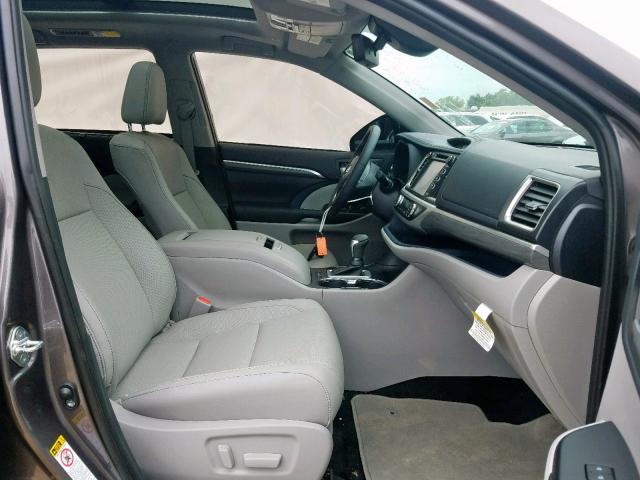 5TDDZRFH7KS948582 - 2019 TOYOTA HIGHLANDER GRAY photo 5