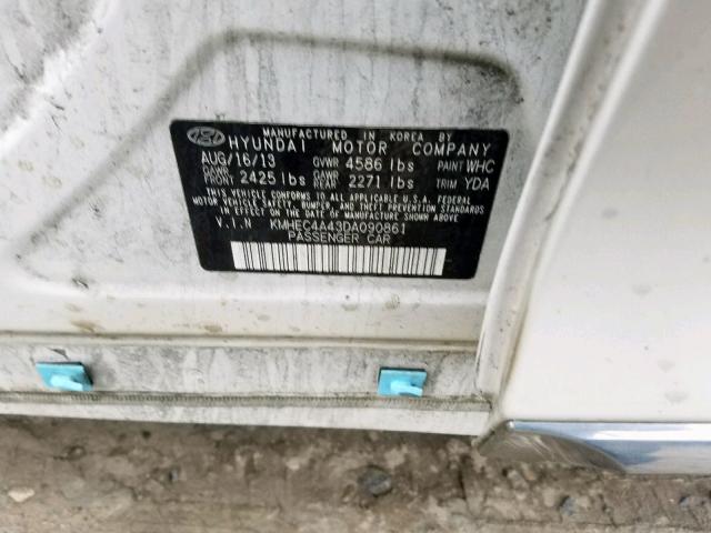 KMHEC4A43DA090861 - 2013 HYUNDAI SONATA HYB WHITE photo 10