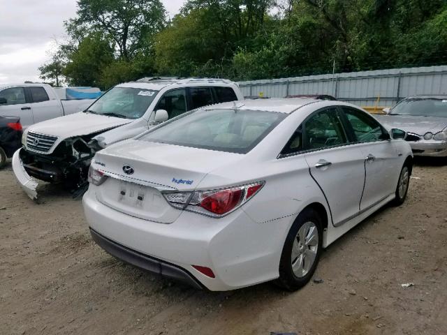 KMHEC4A43DA090861 - 2013 HYUNDAI SONATA HYB WHITE photo 4