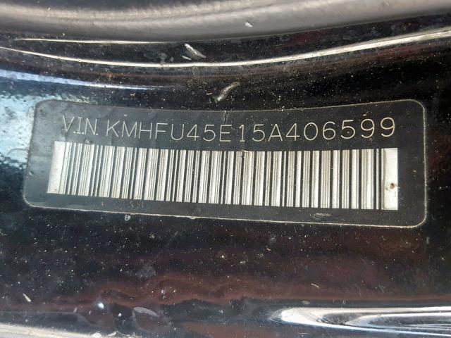 KMHFU45E15A406599 - 2005 HYUNDAI XG 350 BLACK photo 10